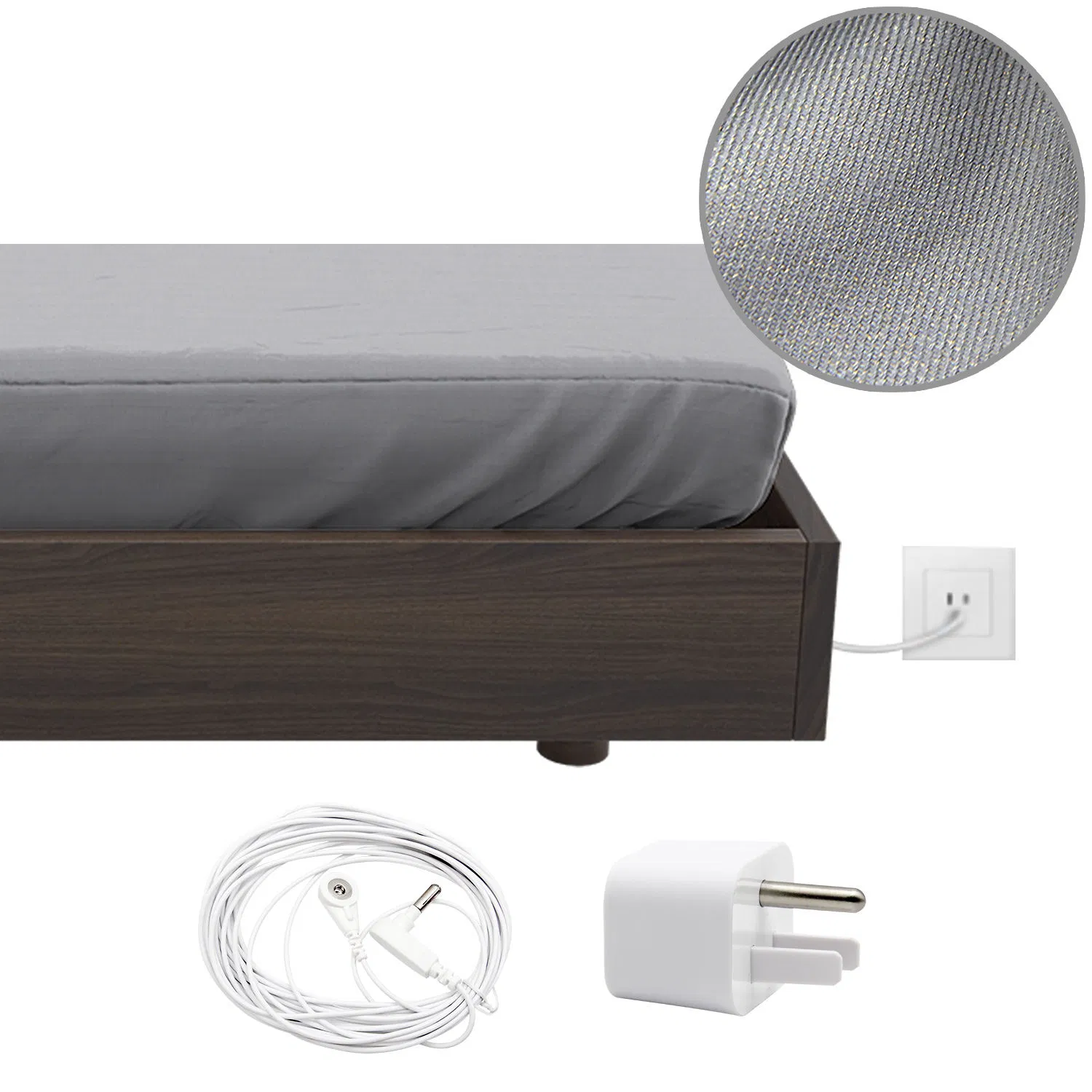 Grounding Sheets King Size Organic Cotton and Silver Fiber Wellness Sleep Grounding Fitted Sheet