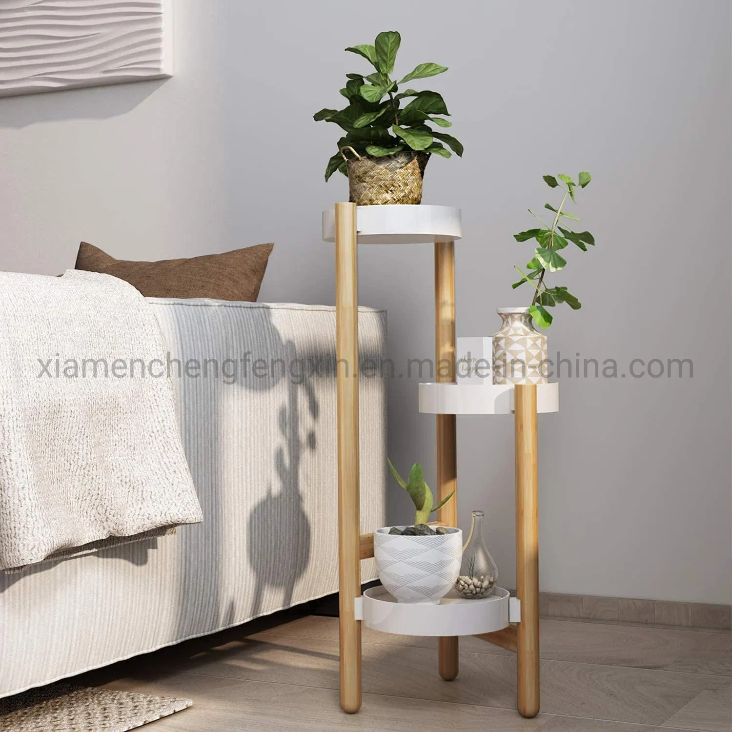 Bamboo Plant Stands Indoor, 3 Tier Tall Corner Plant Stand Holder &amp; Plant Display Rack for Outdoor Garden (3 Tier -1)