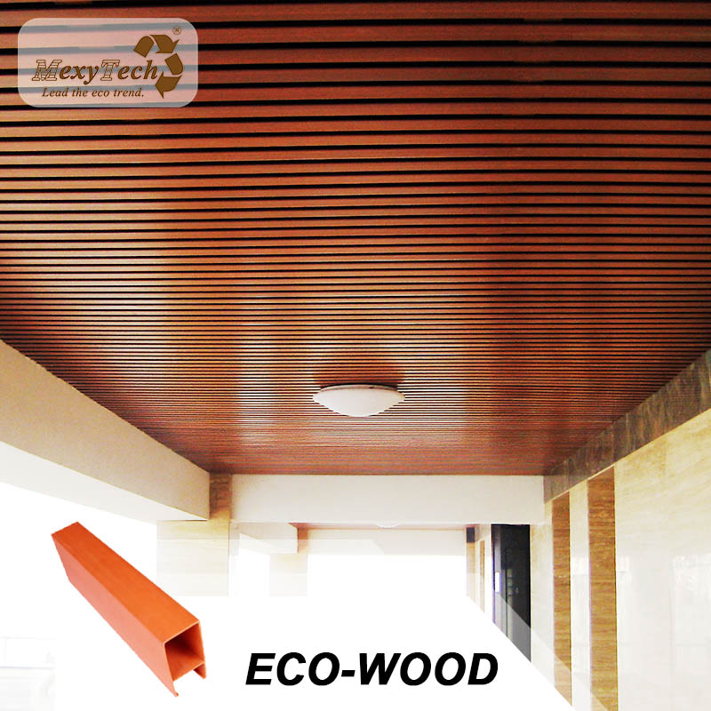 Flat Surface Indoor Wood Plastic Composite Wood Ceiling Decoration Panel