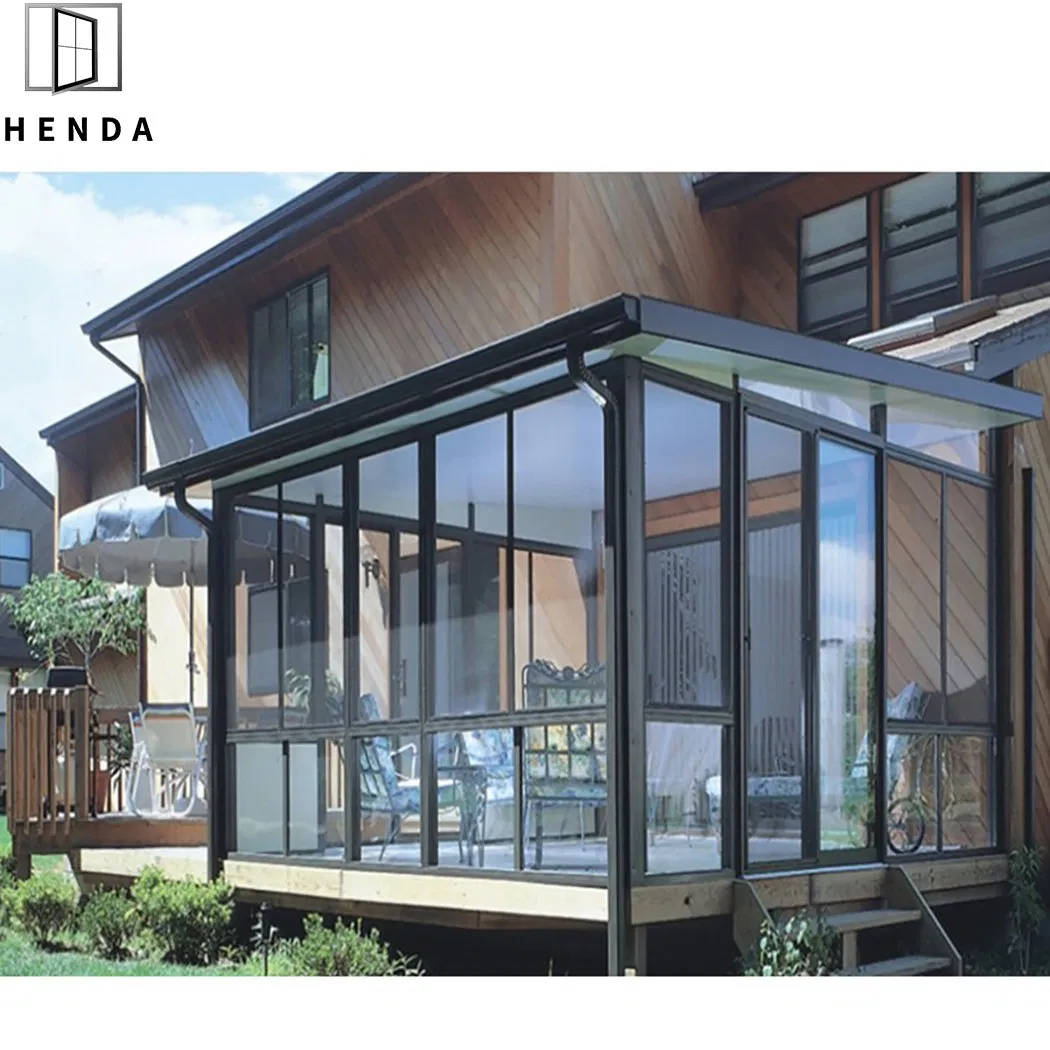 New Design Outdoor Aluminium Frame Glass House Triangle Roof Garden Room Insulated Conservatory Sunroom