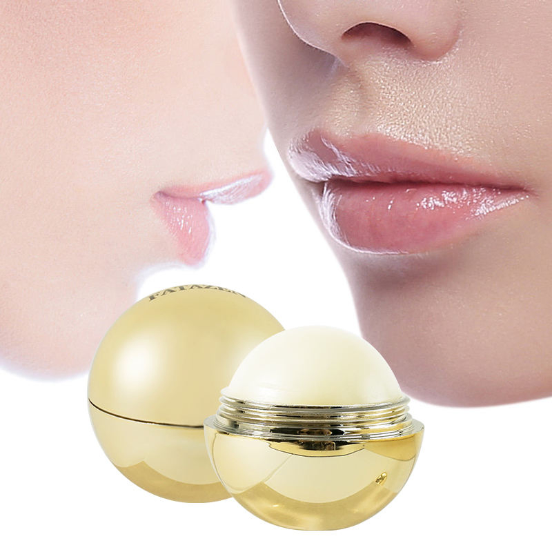 OEM Organic Vegan Chapstick Moisturizing Lip Cream Golden Silver Hydrating Lip Balm Round Ballnatural Plumping Lip Balm