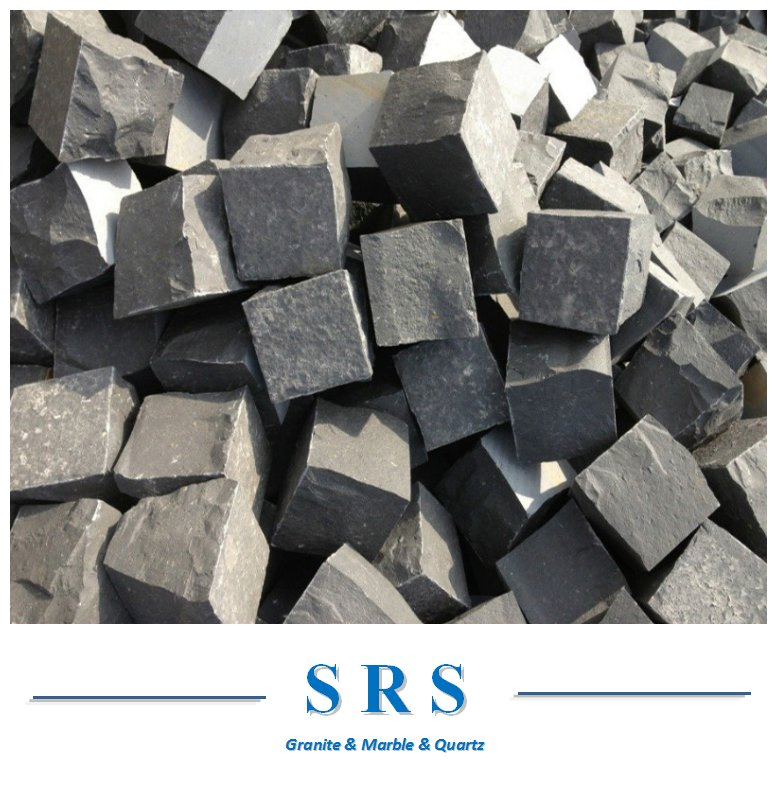 Flamed/ Natural Split Zp Black Basalt for Cube Paving Stone
