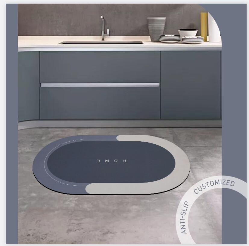High Quality Anti Slip Quick Dry Front Door Mat Kitchen Washbasin Bathtub Mat Diatomite Kitchen Mat