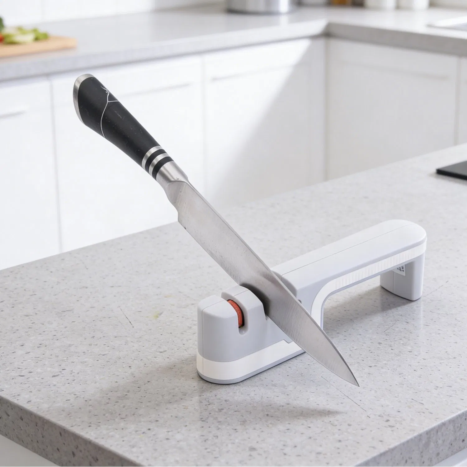 3 Stage Knife Sharpener Coarse Fine Scissor Non Slip Ergonomic Kitchen Tool