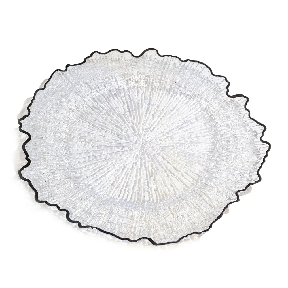 Multicolor Plate Black Stamping Process Disposable Plastic Commercial Kitchen Charger Plate