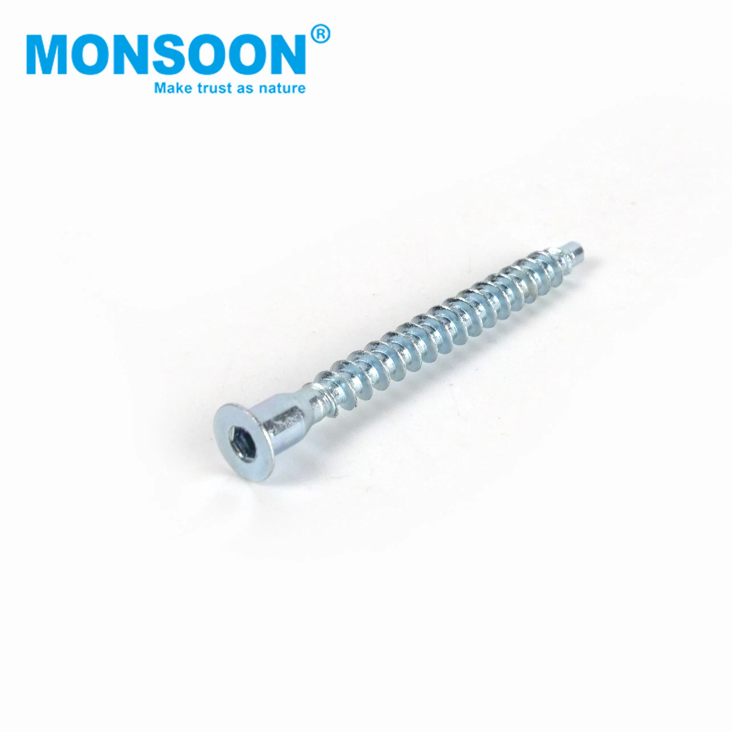 Furniture Kitchen Different Size Cabinet Door Flat Head Fastener Zinc Plated Hex Socket Nickel Plated Wood Confirmat Screw