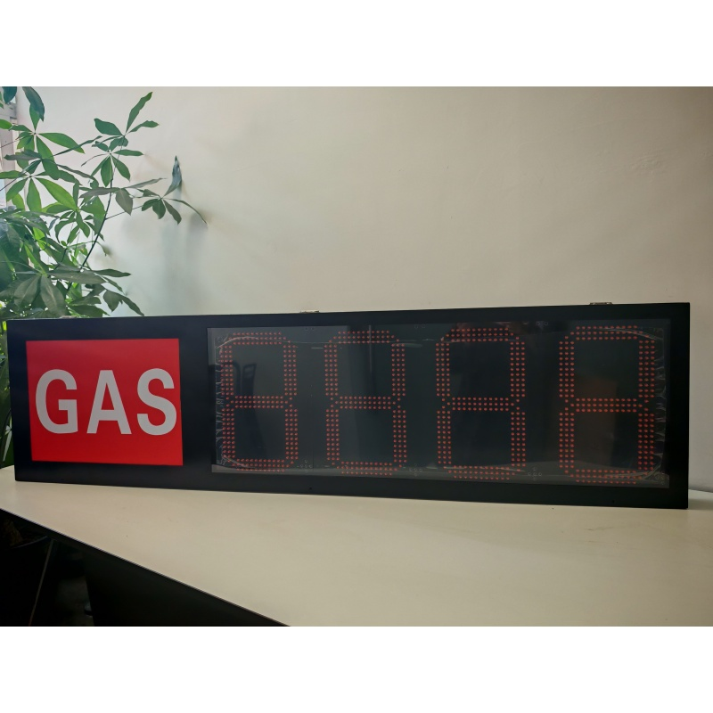 Gas Station LED Sign Board Large 7 Segment Display 12inch 7 Segment Display Gas 8.888 /Diesel 8.888