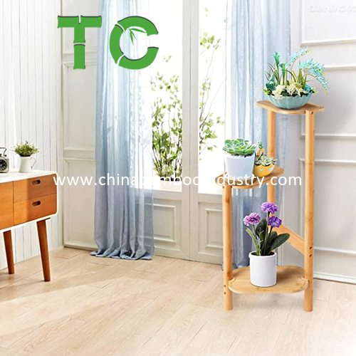 Wholesale 3-Tier Bamboo Plant Stands Indoor, Plant Stand Holder, Corner Plant Shelf, Plant Display Rack