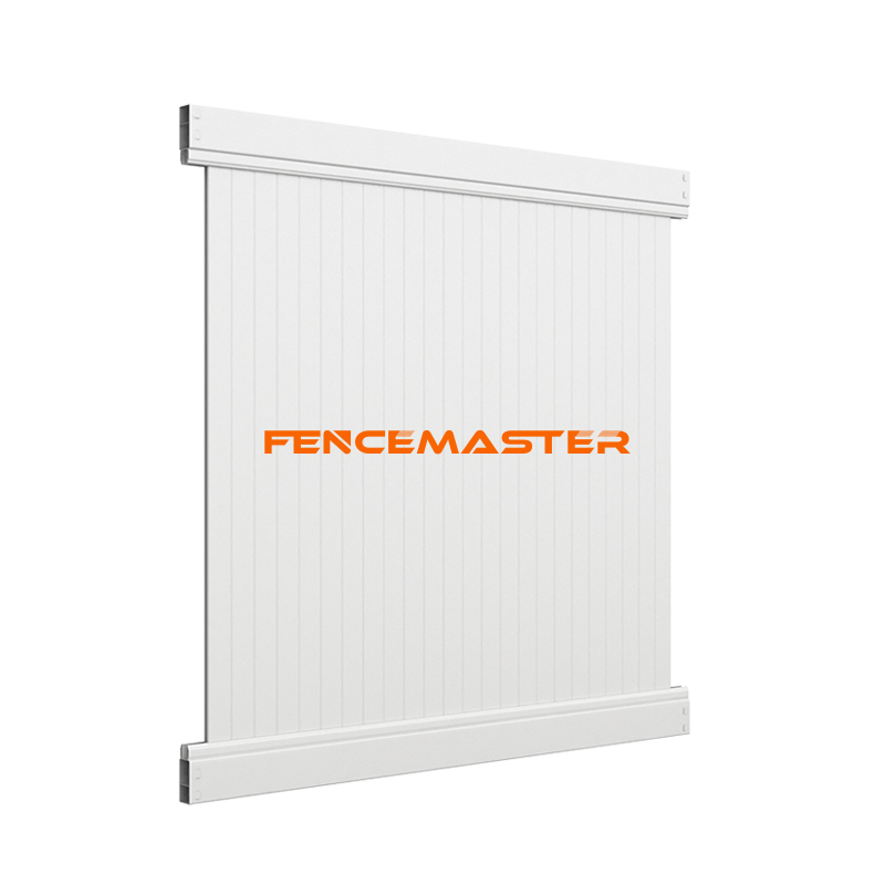 Residential PVC Vinyl Full Privacy Fence Post Profile Material, Solid Privacy Fencing Panel, Plastic Garden Pool House Villa Picket Fence