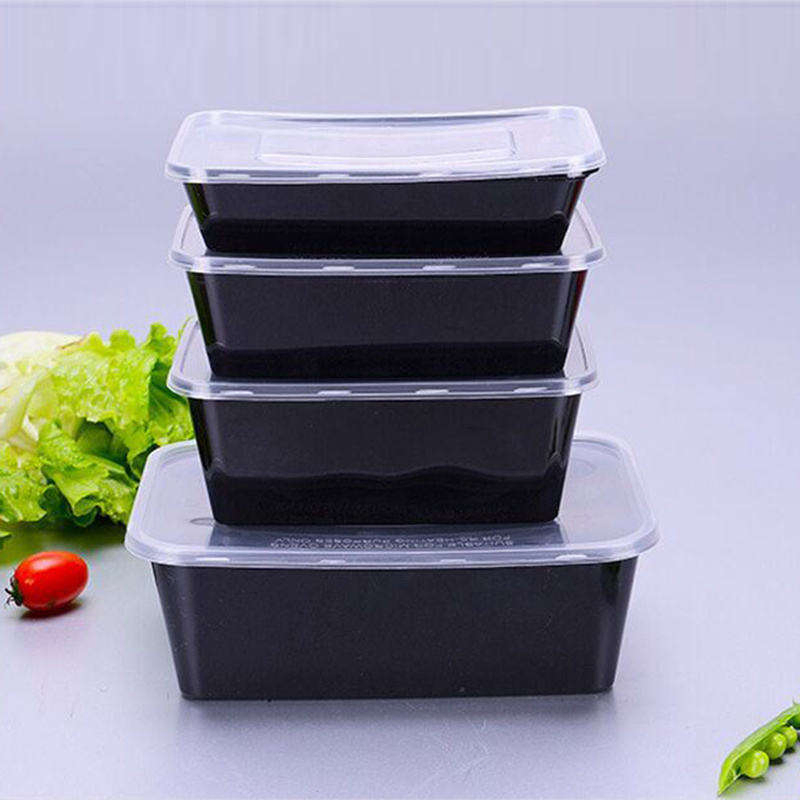 Biodegradable Classic Disposable Plastic PP Injection Square Cheap Custom Logo Food Container with Lid