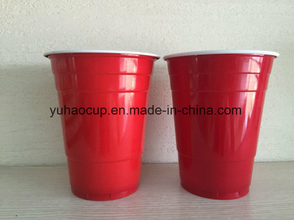 Hot Sales 16oz Red Plastic PS Drinking Cup