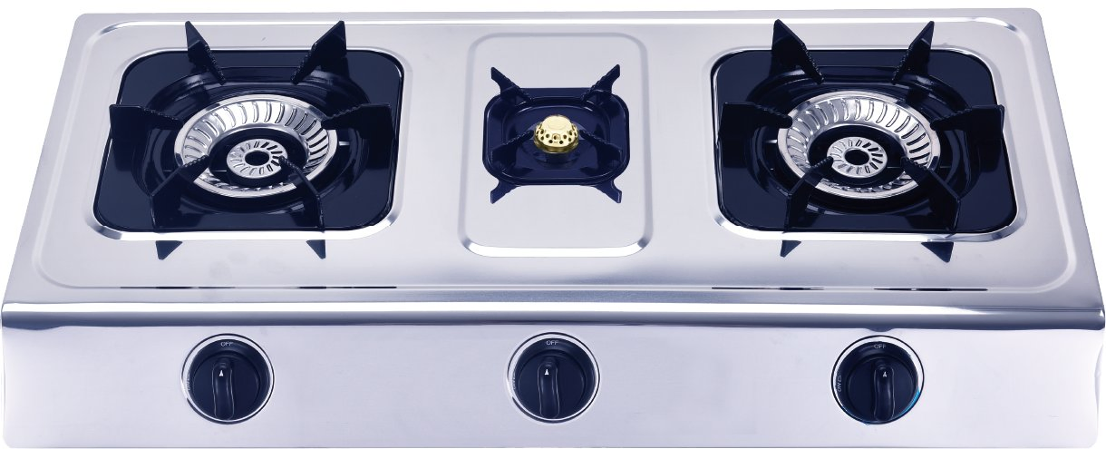 Premium Stainless Steel 3 Burner Gas Cooker for Home Kitchens