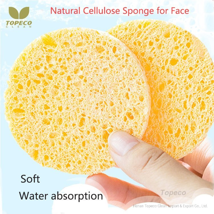 Topeco Compressed Wood Pulp Cellulose Face Facial Cleansing Sponge