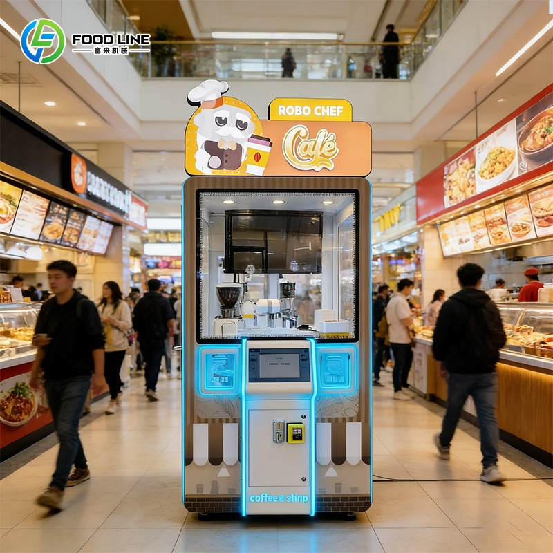 Internet Cafe Cold Hot Dual Brew Fresh Coffee Robot Vending Machine