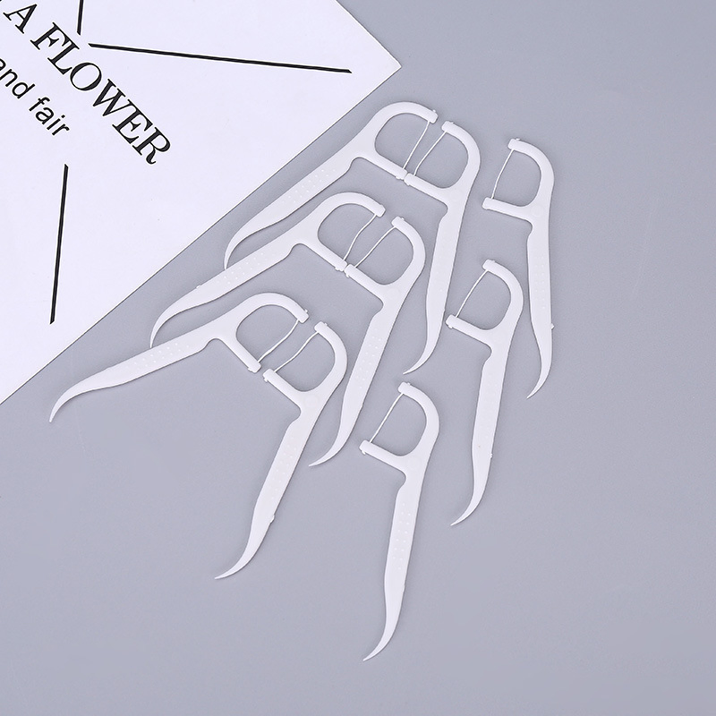 Private Label Biodegradable Toothpick Disposable Oral Bamboo Charcoal/Wooden/Wheat Straw/Plastic Flosser Stick Dental Floss Pick