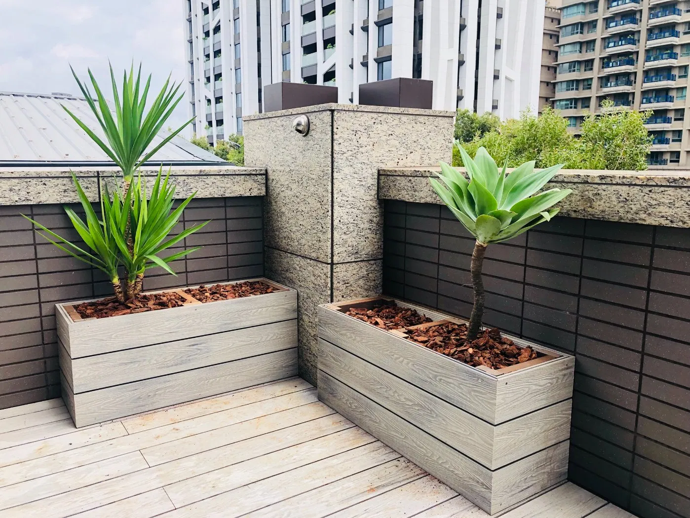 White Color WPC Decking Flooring