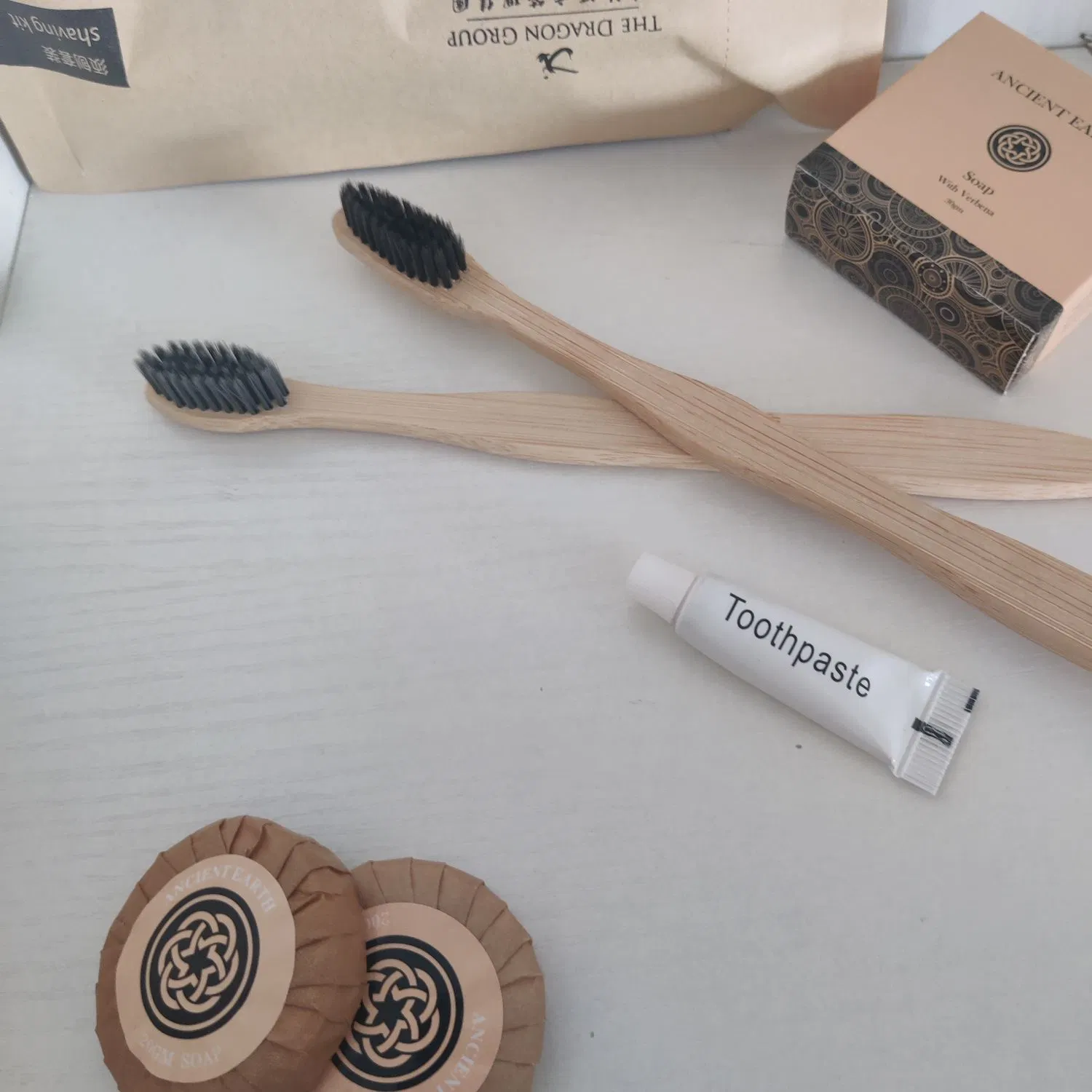 Biodegradabie Kraft Paper Bag Toothbrush for Hotel Kit