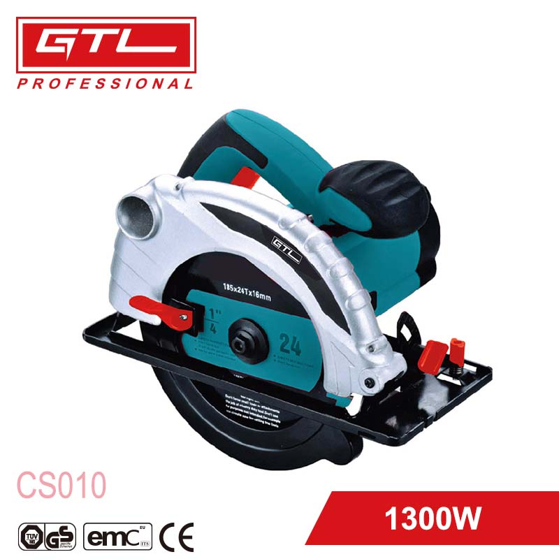 1300W Power Tool 185mm Electric Circular Saw with Adjust for Straight, Crosscuts, Bevel Cuts, Angled Cuts, Repeat Cuts, Woodworking (CS010)