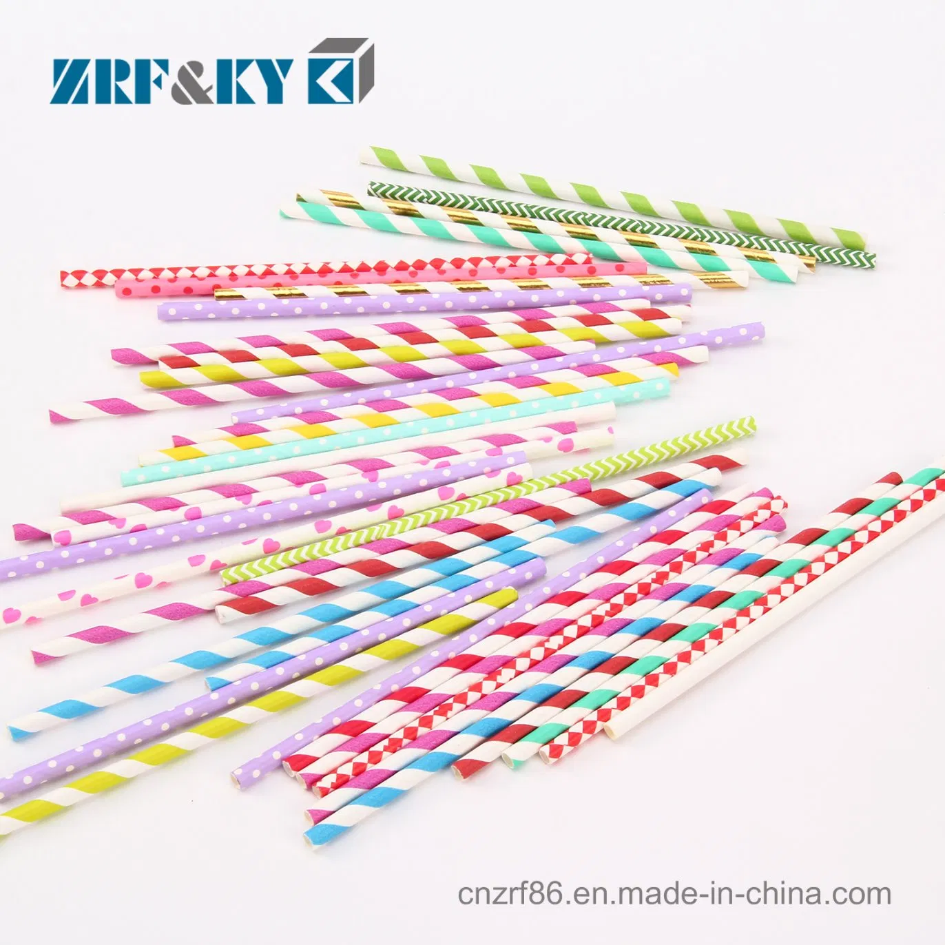 Wholesale Bulk Disposable Striped Food Grade Kraft Paper Drinking Straws Biodegradable Paperstraws