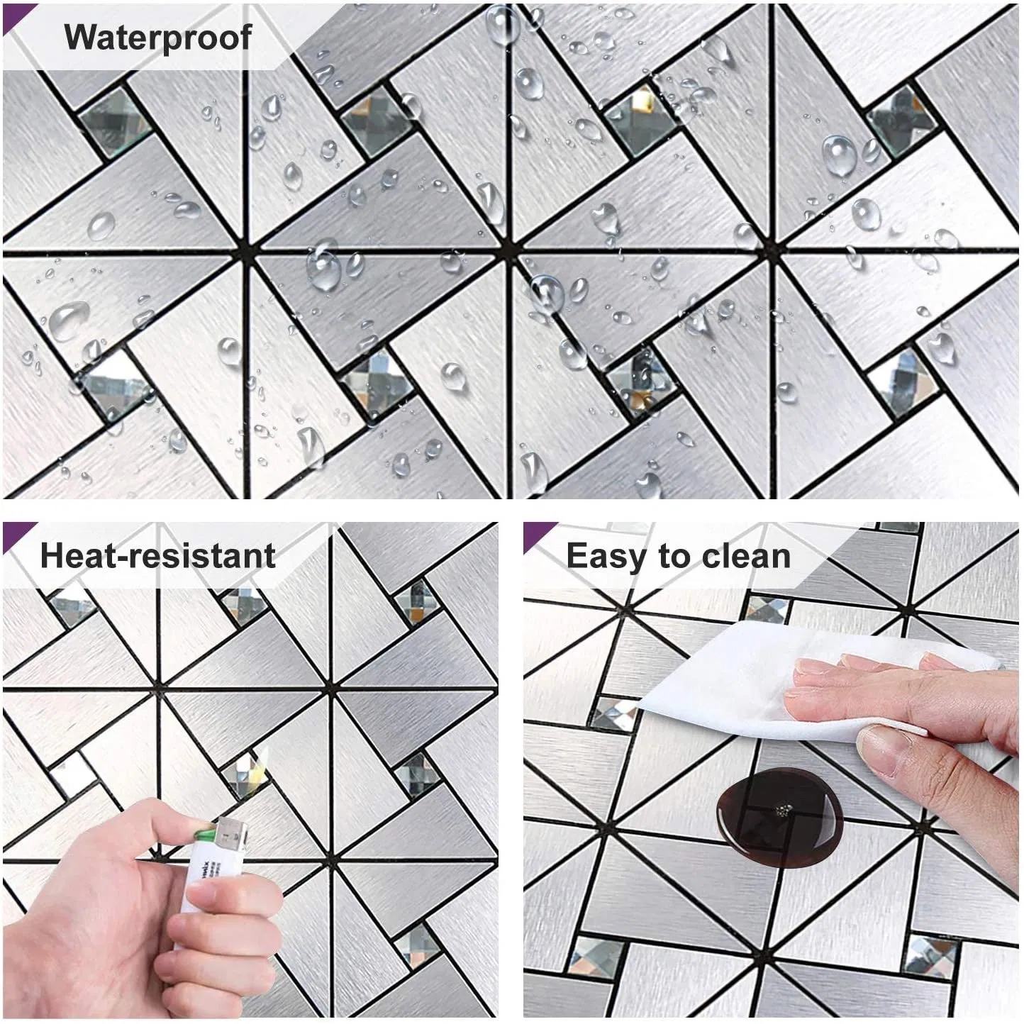 3D алюминиевая мозаика для стен на кухню