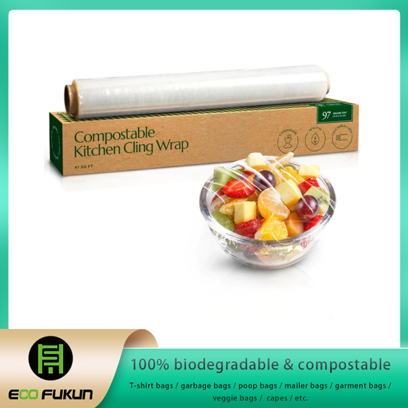 DIN Certificated Fully Compostable Cling Wrap with Cumtom Box and Slide Cutter