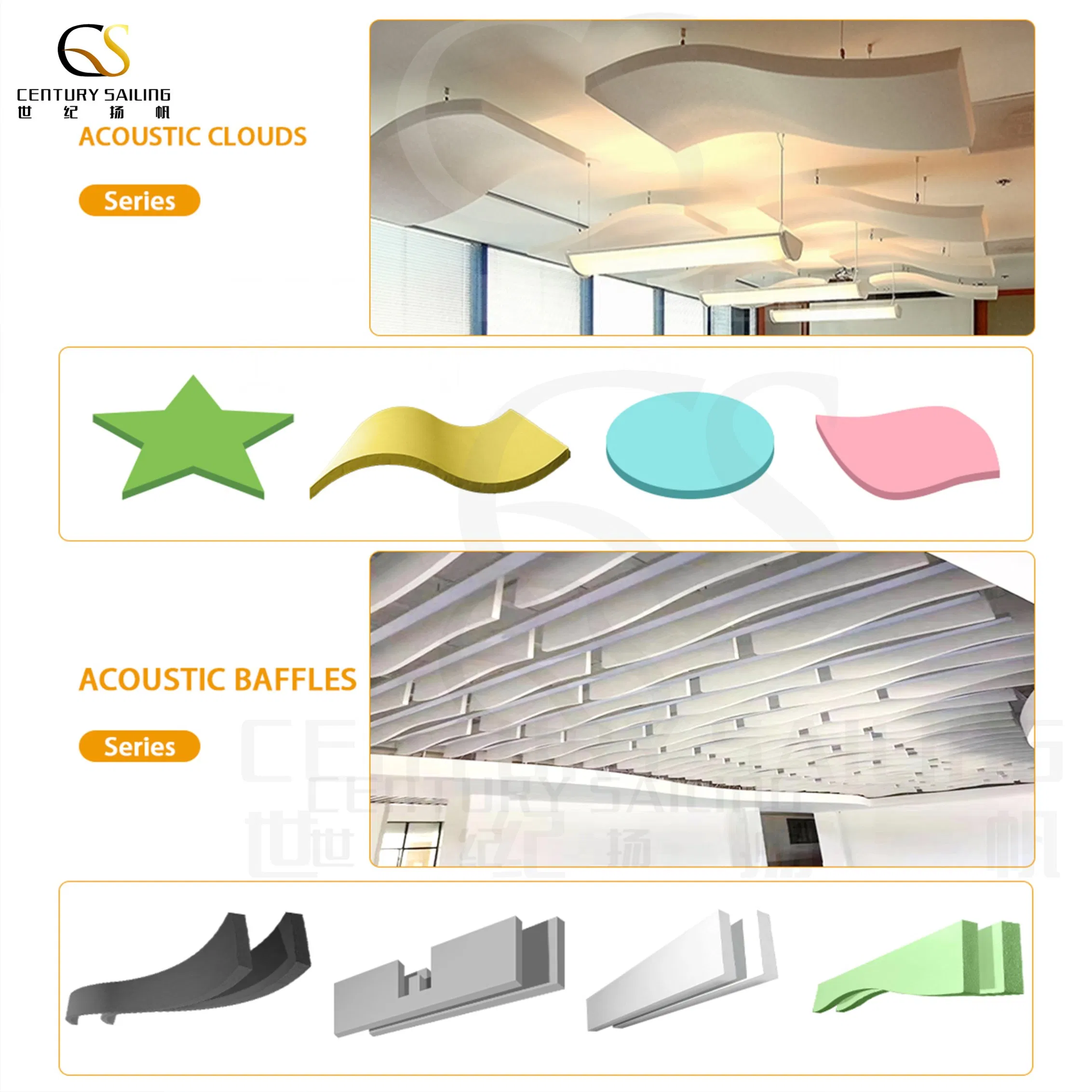 Insulated Fire Rated Building Material for Acoustic Sound-Absorption Ceiling