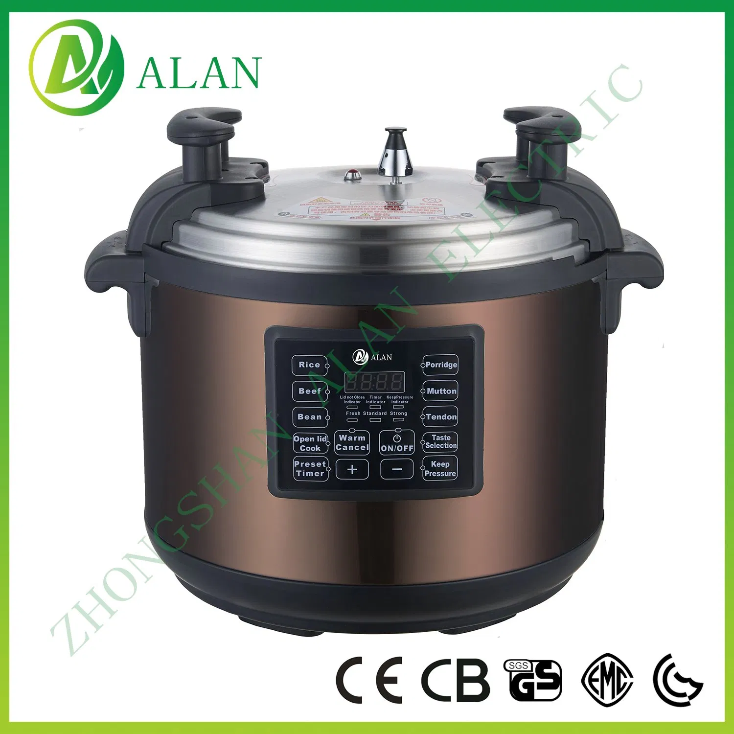 220V Low Power Stainless Steel Housing Aluminum Inner Pot Vacuum 8L 10L 12L Automatic Electric Pressure Cooker