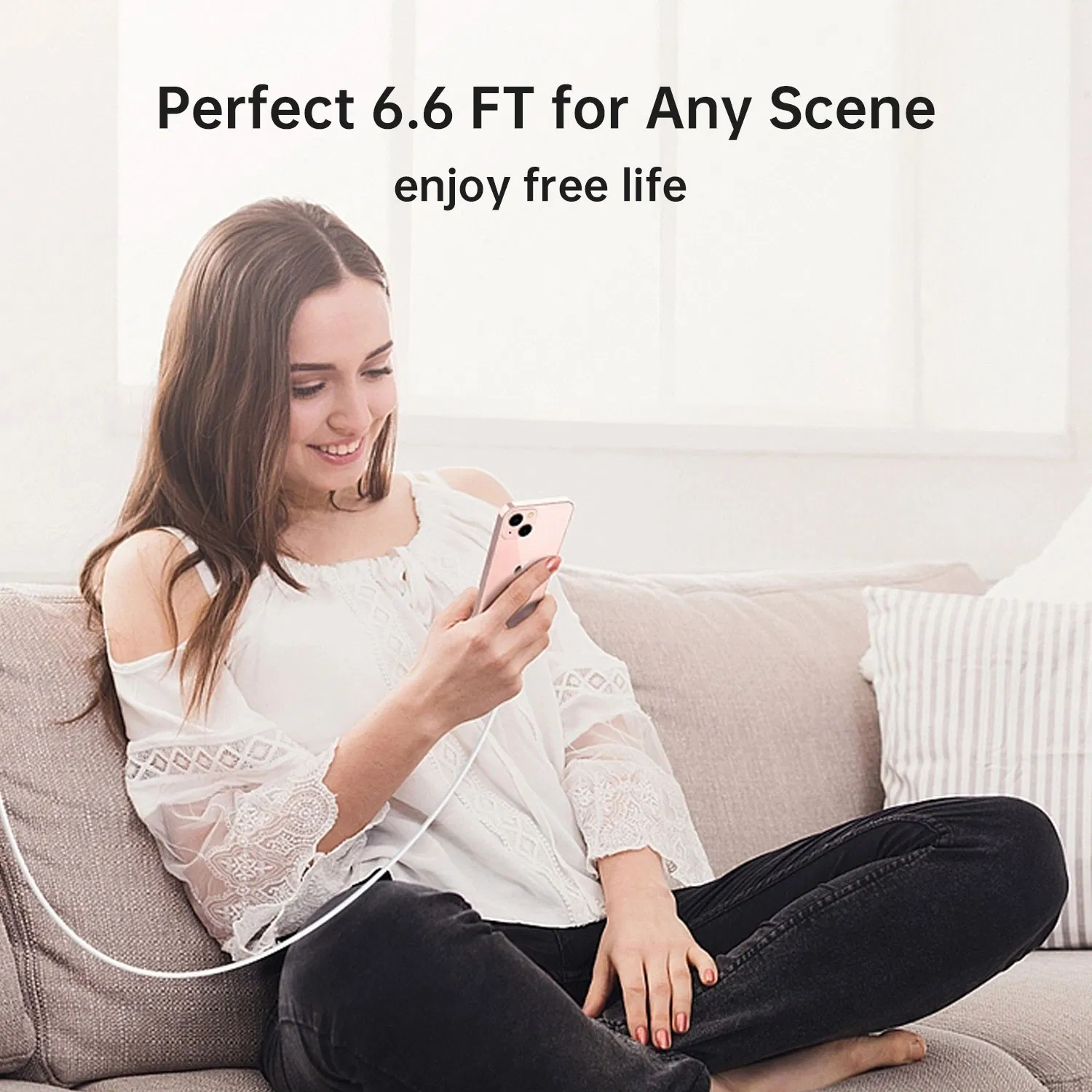 High Speed USB Data Cable Fast Charging Durable TPE Cord with Strong Bend Resistance for Smartphones Tablets and Various Devices