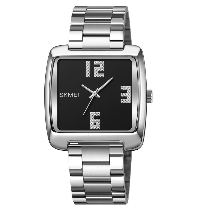 Classic Rectangle Clear Large Number Dial Quartz Watches for Men Diamond Inlaid Fashion and Luxury Relogio