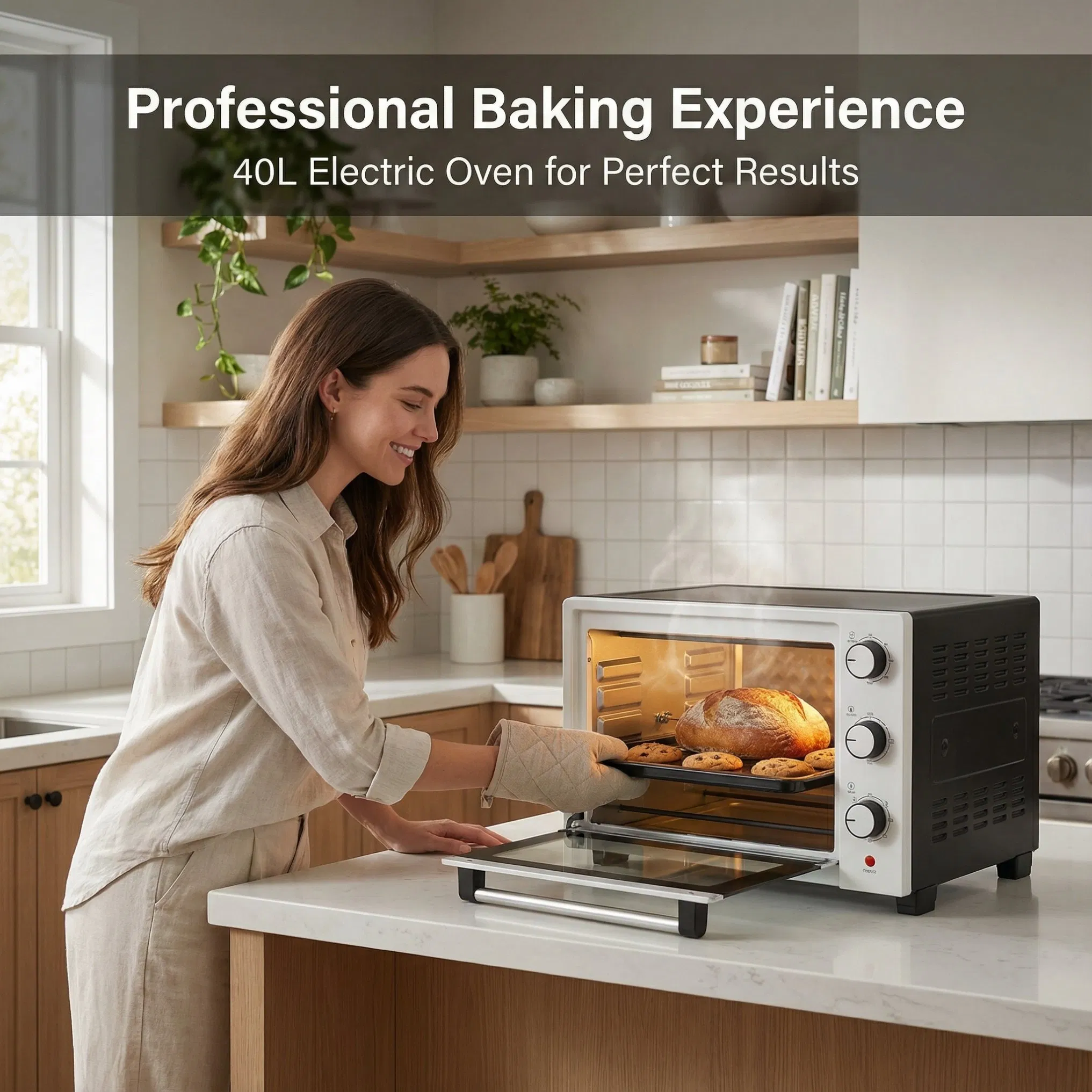 40L Powerful Electric Countertop Oven for Quick Heating Cooking Baking