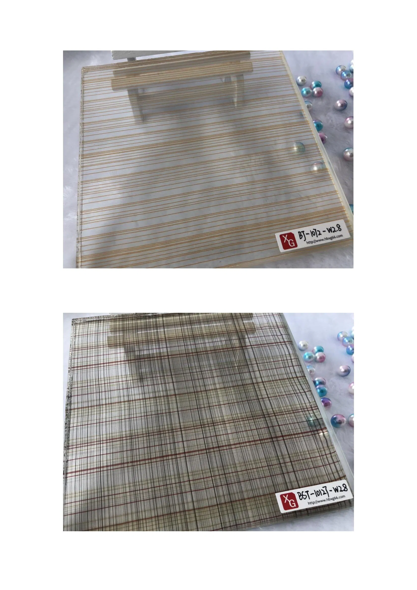 Stainless Steel Glass Architectural Decorative Laminated Glass with Metallic Cloth Wire Cloths Fabrics