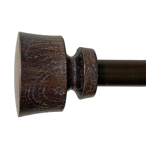 Factory Direct Sale Wooden Feel Curtain Rod Sets Metal Curtain Rod Wood Poles
