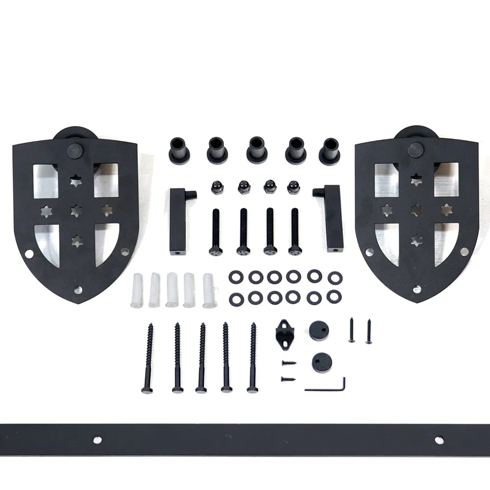 mm-23dp-6FT Sliding Barn Door Track Kit Shield Design Wheel