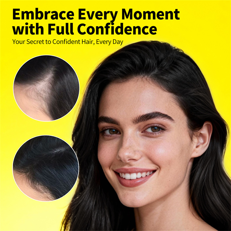 Professional Hairline Concealer Powder Custom Logo Instant Root Touch up Black Brown Hair Loss Fiber Powder with Brush
