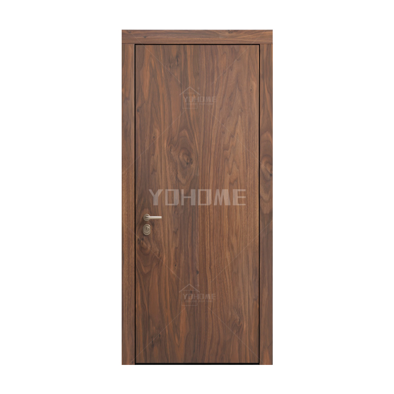 China Top Manufacturer Custom Internal Room Flush Wooden Door for Houses Interior Modern Walnut Solid Core Interior Wood Door Solid Interior Bedroom Door