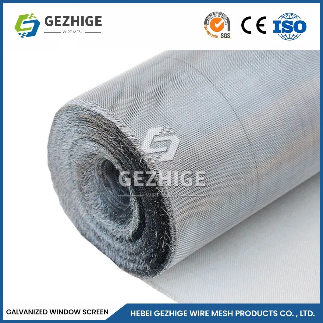 Gezhige High-Quality High Security Window Screen Suppliers 18 X 16 Mesh Pleated Folding Window Screen China Zinc-Plated Crimped Wire Mesh for Window Screen