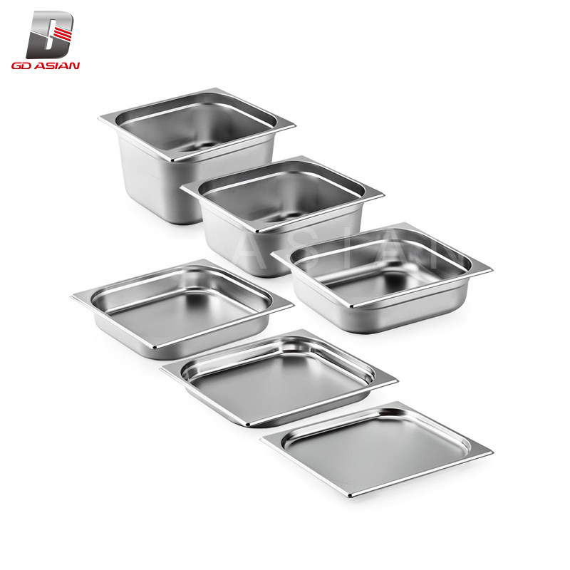 Standard 20-200mm 1/1, 1/2, 1/3, 1/4, 1/9, 2/3 Gastronorm Food Container Gn Pan