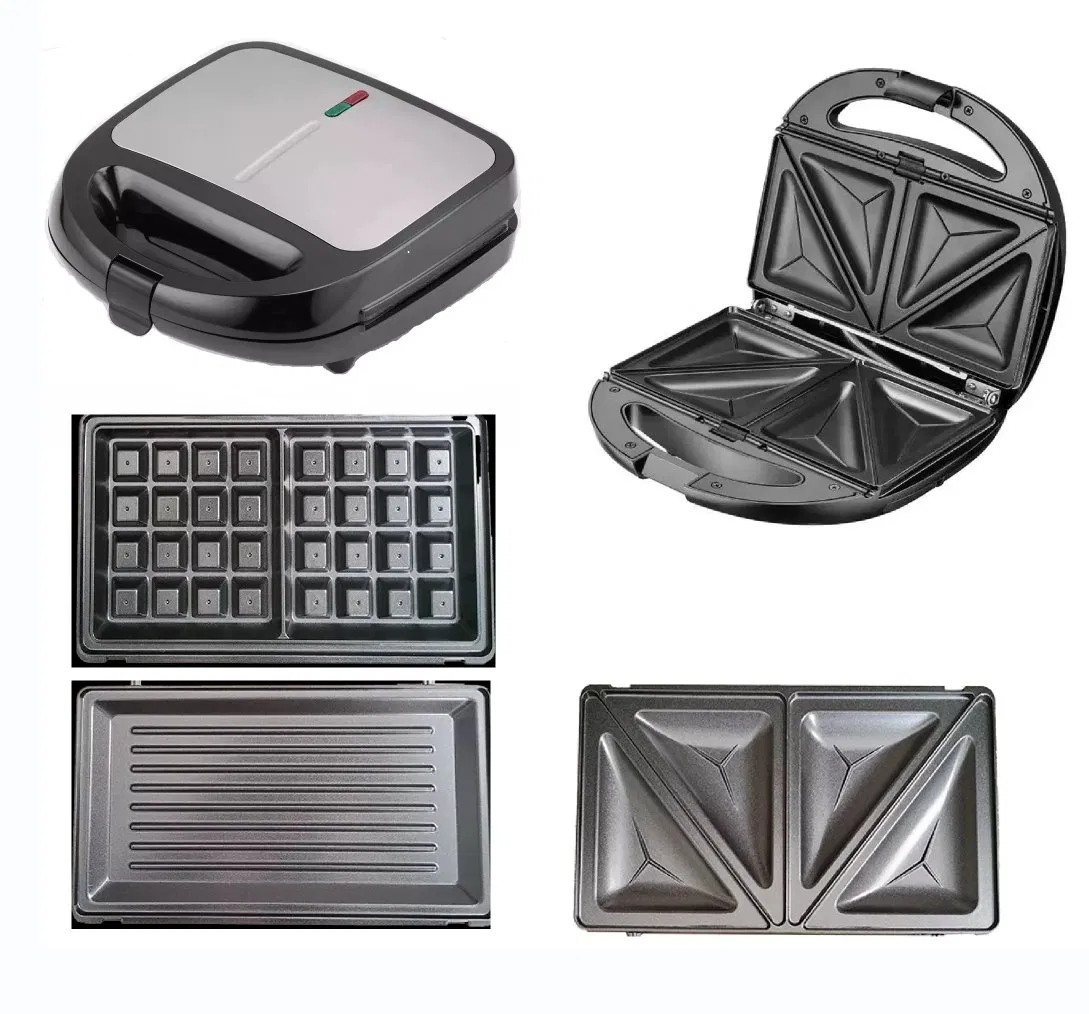 Detachable Sandwich Maker 6 in 1 Waffle Grill Shell Nutty Donut Plates