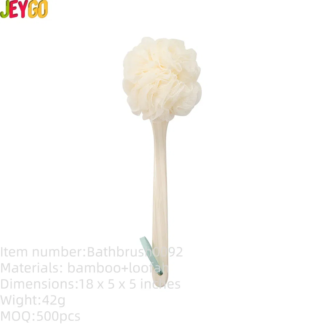 Long Handle & Recycled, Soft Netting Gentle Exfoliation Loofah Brush for Bath & Shower