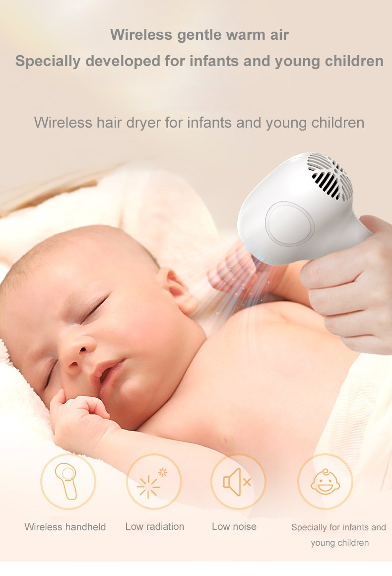 Baby Wireless Hair Dryer Baby Blow Buttocks Two-Speed Adjustment Mini Hair Dryer