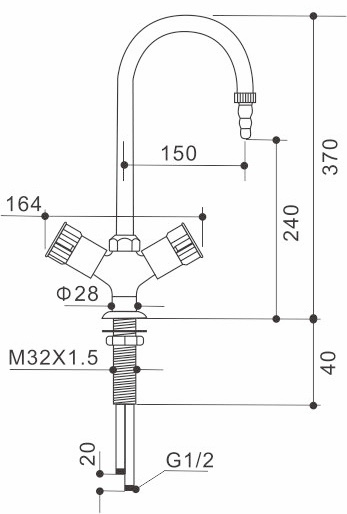 Pure Laboratory Faucet White Nwa6w, Nwa6-1W