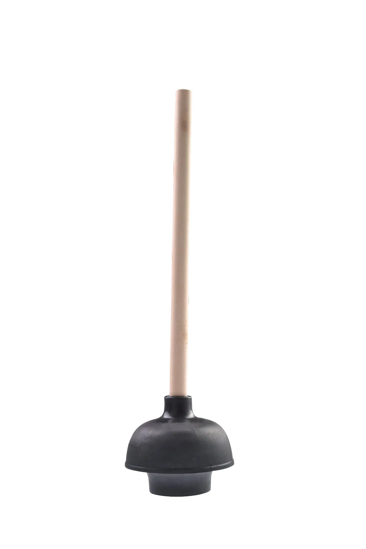Heavy Duty Force Cup Rubber Toilet Plunger with a Long Wooden Handle to Fix Clogged Toilets and Drains Supply