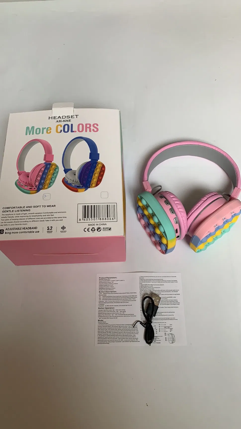 Wireless Earphone Ah-806e Fidget Children Toys Bluetooth Headphone