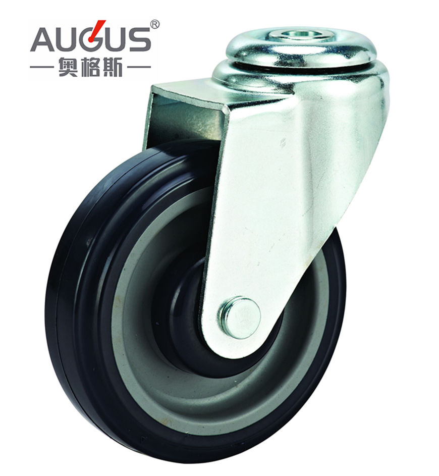 5-Inch Shopping Carts Caster with PVC Wheel Swivel Caster