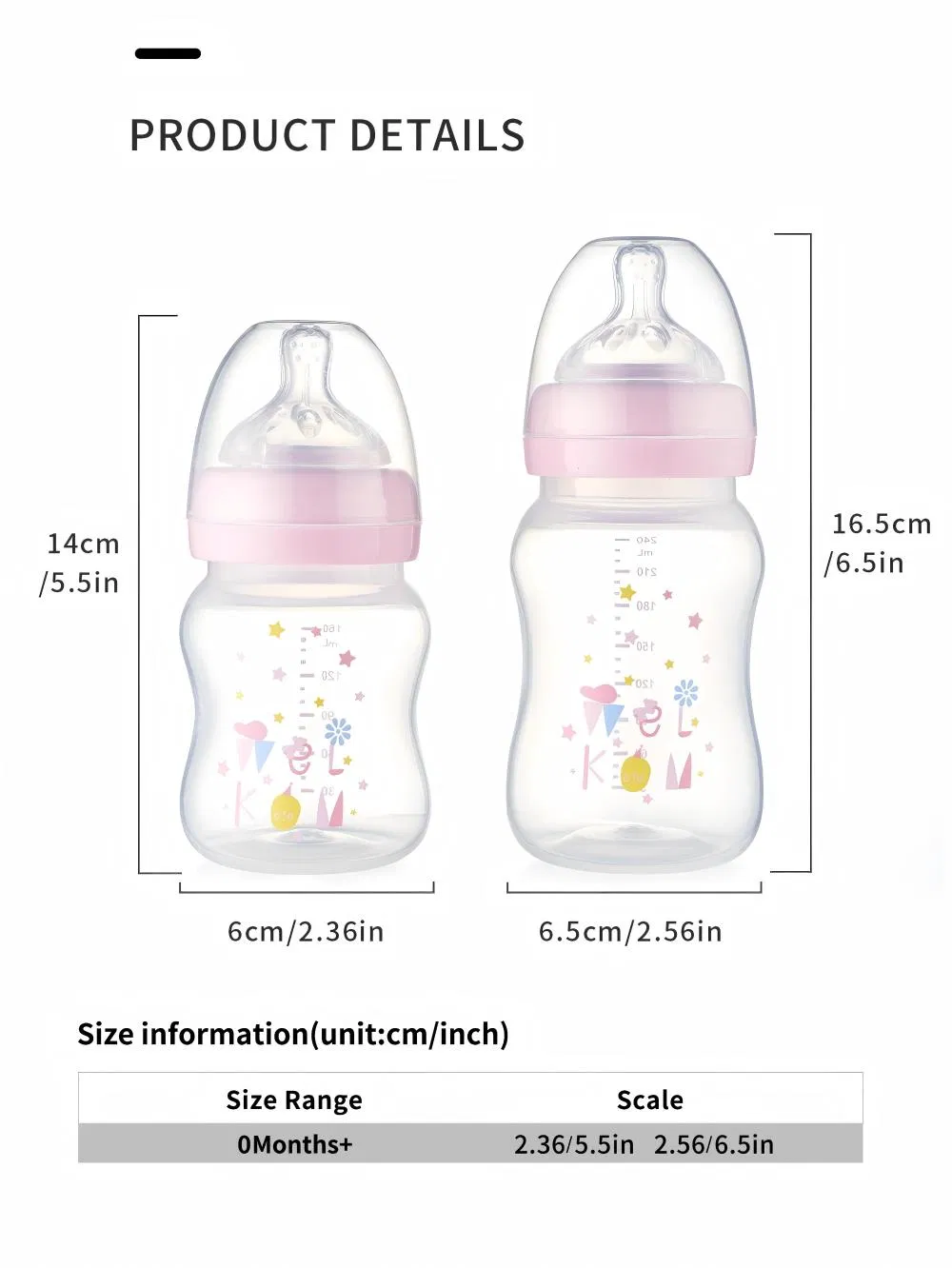 5oz/8oz Manufacturer Wholesale PP Feeding Babies Feeder Nursing Anti Colic BPA Free Bebe High Quality PP Baby Milk Bottle