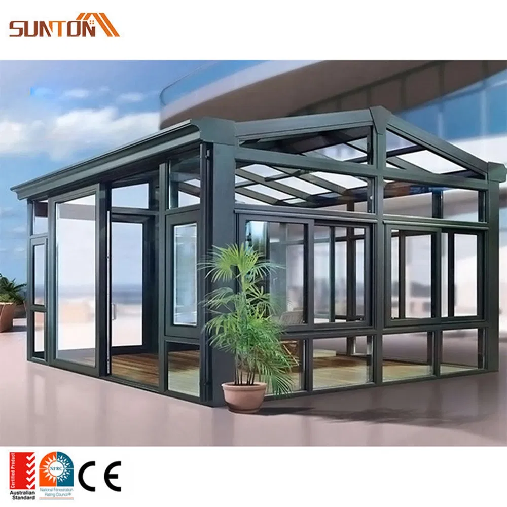 Customized Aluminum Frame Retractable Awning Roof Sliding Tempered Insulated Glass Greenhouse Sunroom Houses