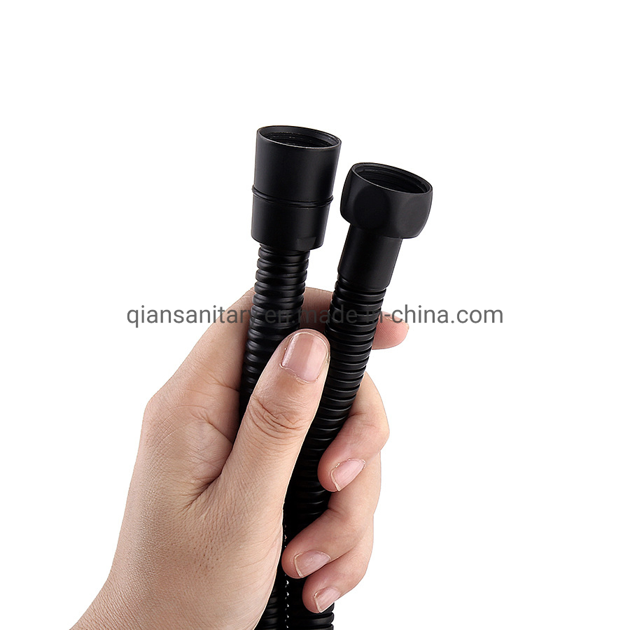 Matte Black Stainless Steel Slim Double Lock Shower Hose