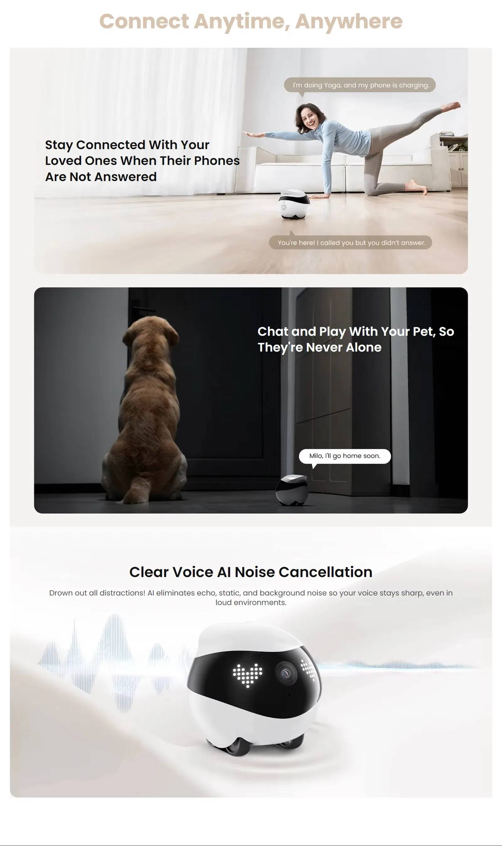 Intelligent Ai Robot - Home Guardian Pet Interactive Companion Elderly Care Robothome Wireless Security Mobile Monitoring