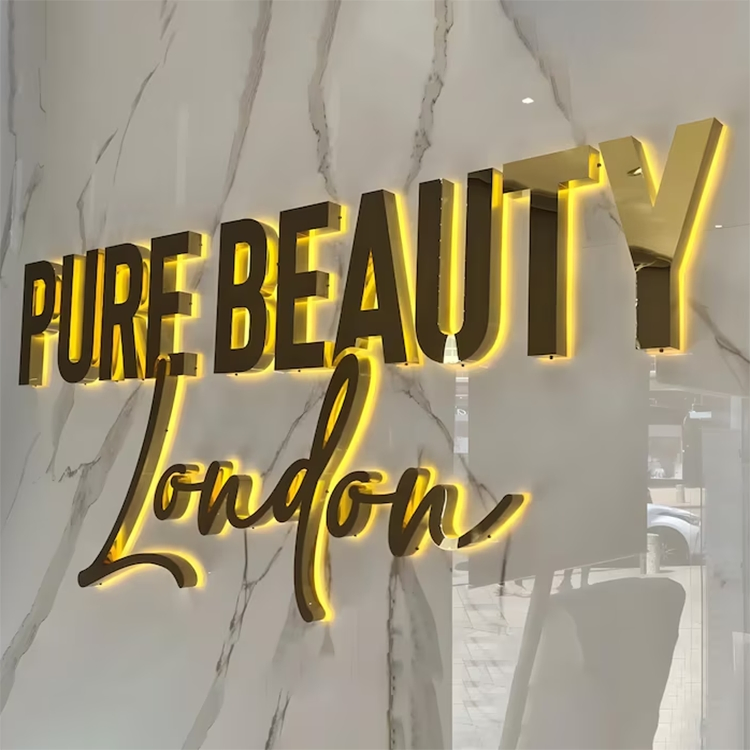 Store Metal LED Illuminated Letter Board Sign Outdoor Advertising Sign Logo Wall Beauty Salon LED Sign for Business