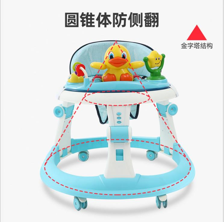 Infant Baby Child Early Learning Walker Music Light Anti-Rollover Walker